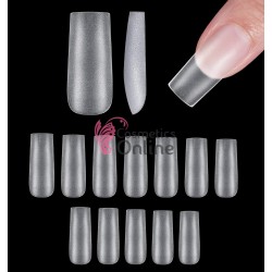 Tipsuri Soft Gel Tips Full Cover 600 bucati Transparente Cod TPS103EE Patrate medii mate